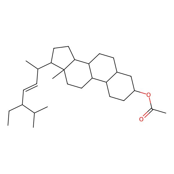 2D Structure of [17-(5-Ethyl-6-methylhept-3-en-2-yl)-13-methyl-1,2,3,4,5,6,7,8,9,10,11,12,14,15,16,17-hexadecahydrocyclopenta[a]phenanthren-3-yl] acetate