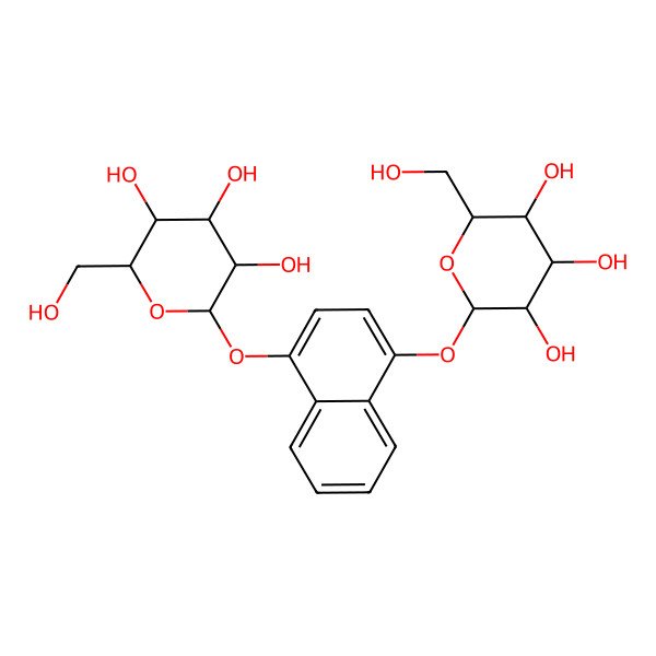 2D Structure of (2R,3R,4S,5R,6S)-2-(hydroxymethyl)-6-[4-[(2S,3R,4S,5R,6R)-3,4,5-trihydroxy-6-(hydroxymethyl)oxan-2-yl]oxynaphthalen-1-yl]oxyoxane-3,4,5-triol