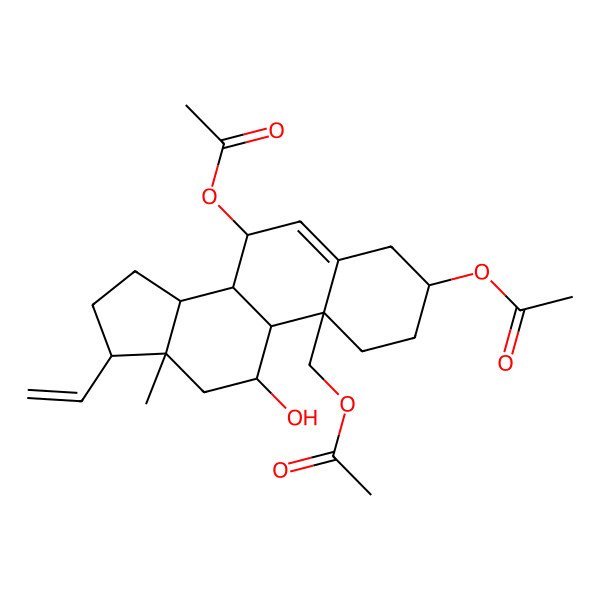 2D Structure of (3,7-diacetyloxy-17-ethenyl-11-hydroxy-13-methyl-2,3,4,7,8,9,11,12,14,15,16,17-dodecahydro-1H-cyclopenta[a]phenanthren-10-yl)methyl acetate