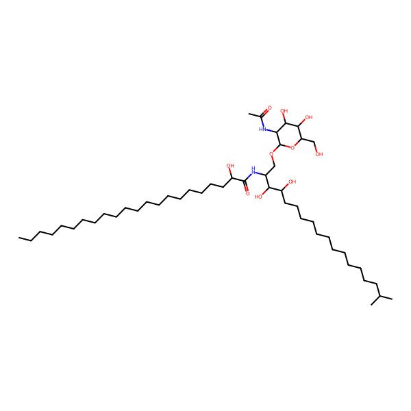 2D Structure of (2S)-N-[(2R,3R,4R)-1-[(2S,3S,4R,5R,6S)-3-acetamido-4,5-dihydroxy-6-(hydroxymethyl)oxan-2-yl]oxy-3,4-dihydroxy-17-methyloctadecan-2-yl]-2-hydroxydocosanamide