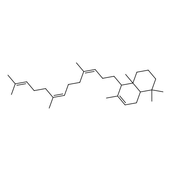 2D Structure of (4aS,8S,8aS)-4,4,7,8a-tetramethyl-8-[(3E,7E)-4,8,12-trimethyltrideca-3,7,11-trienyl]-1,2,3,4a,5,8-hexahydronaphthalene