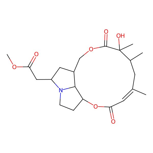2D Structure of methyl 2-[(1R,4Z,7R,8R,12S,14R,18R)-8-hydroxy-5,7,8-trimethyl-3,9-dioxo-2,10-dioxa-15-azatricyclo[10.5.1.015,18]octadec-4-en-14-yl]acetate