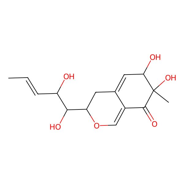 2D Structure of (3S,6R,7R)-3-[(E,1S,2R)-1,2-dihydroxypent-3-enyl]-6,7-dihydroxy-7-methyl-4,6-dihydro-3H-isochromen-8-one