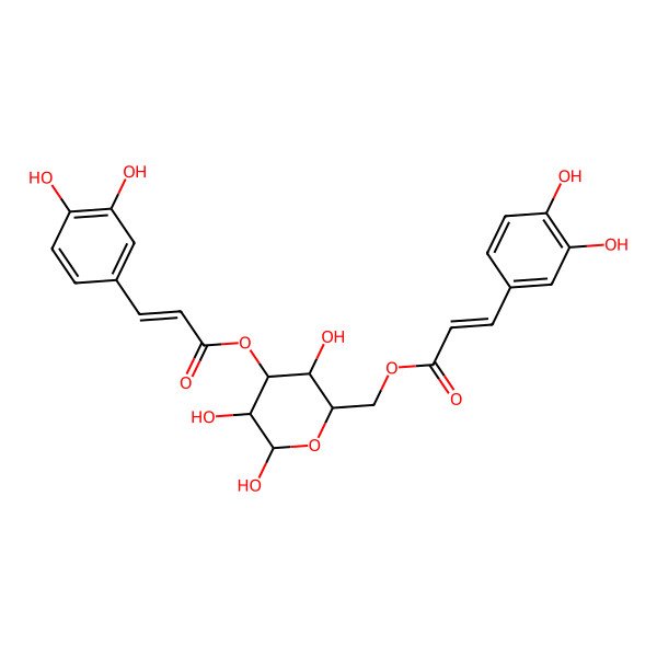 2D Structure of [4-[3-(3,4-Dihydroxyphenyl)prop-2-enoyloxy]-3,5,6-trihydroxyoxan-2-yl]methyl 3-(3,4-dihydroxyphenyl)prop-2-enoate