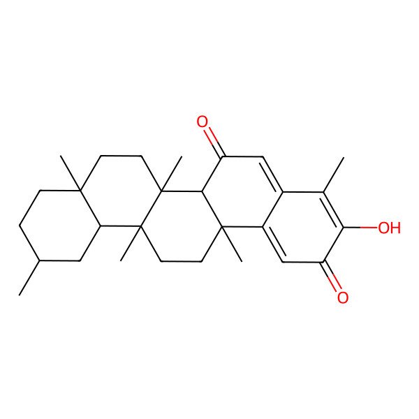 2D Structure of (6aR,6aS,6bR,8aR,11S,12aR,14aR)-3-hydroxy-4,6a,6b,8a,11,14a-hexamethyl-6a,7,8,9,10,11,12,12a,13,14-decahydropicene-2,6-dione