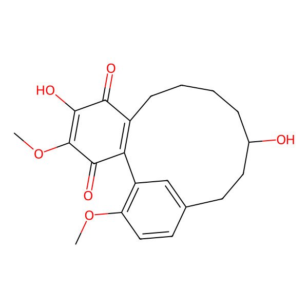 2D Structure of (12R)-5,12-dihydroxy-4,18-dimethoxytricyclo[13.3.1.02,7]nonadeca-1(18),2(7),4,15(19),16-pentaene-3,6-dione