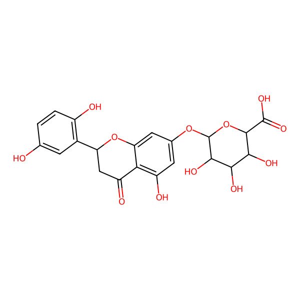 2D Structure of (2S,3S,4S,5R,6S)-6-[[(2S)-2-(2,5-dihydroxyphenyl)-5-hydroxy-4-oxo-2,3-dihydrochromen-7-yl]oxy]-3,4,5-trihydroxyoxane-2-carboxylic acid