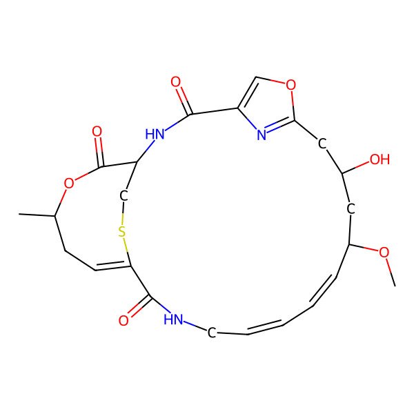 2D Structure of 9-Hydroxy-11-methoxy-22-methyl-6,23-dioxa-26-thia-2,17,27-triazatricyclo[17.5.2.14,7]heptacosa-4,7(27),12,14,19-pentaene-3,18,24-trione