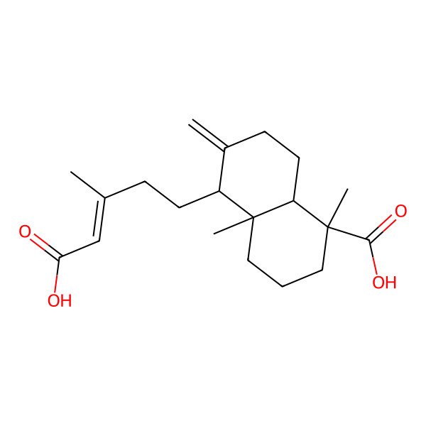 2D Structure of 5-(4-carboxy-3-methylbut-3-enyl)-1,4a-dimethyl-6-methylidene-3,4,5,7,8,8a-hexahydro-2H-naphthalene-1-carboxylic acid