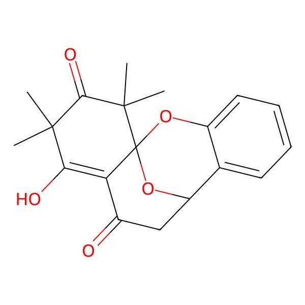 2D Structure of 13-Hydroxy-14,14,16,16-tetramethyl-2,17-dioxatetracyclo[7.7.1.01,12.03,8]heptadeca-3,5,7,12-tetraene-11,15-dione