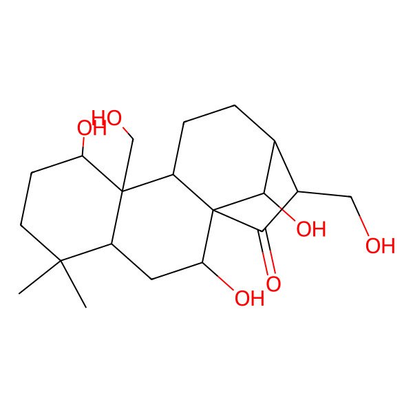 2D Structure of (1R,2R,4R,8S,9R,10S,13S,14S,16S)-2,8,16-trihydroxy-9,14-bis(hydroxymethyl)-5,5-dimethyltetracyclo[11.2.1.01,10.04,9]hexadecan-15-one