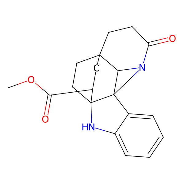 2D Structure of methyl (1S,9R,16R,18S,21S)-13-oxo-2,12-diazahexacyclo[14.2.2.19,12.01,9.03,8.016,21]henicosa-3,5,7-triene-18-carboxylate