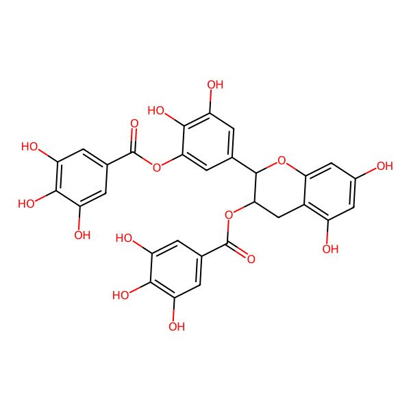 2D Structure of [2-[3,4-dihydroxy-5-(3,4,5-trihydroxybenzoyl)oxyphenyl]-5,7-dihydroxy-3,4-dihydro-2H-chromen-3-yl] 3,4,5-trihydroxybenzoate