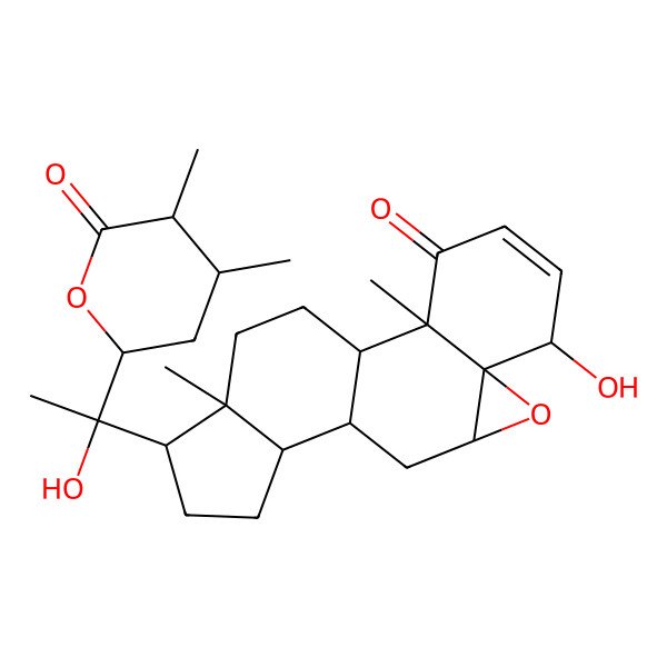 2D Structure of (1S,2S,6S,7S,9S,11R,12R,15S,16S)-15-[(1R)-1-[(2R,4S,5R)-4,5-dimethyl-6-oxooxan-2-yl]-1-hydroxyethyl]-6-hydroxy-2,16-dimethyl-8-oxapentacyclo[9.7.0.02,7.07,9.012,16]octadec-4-en-3-one