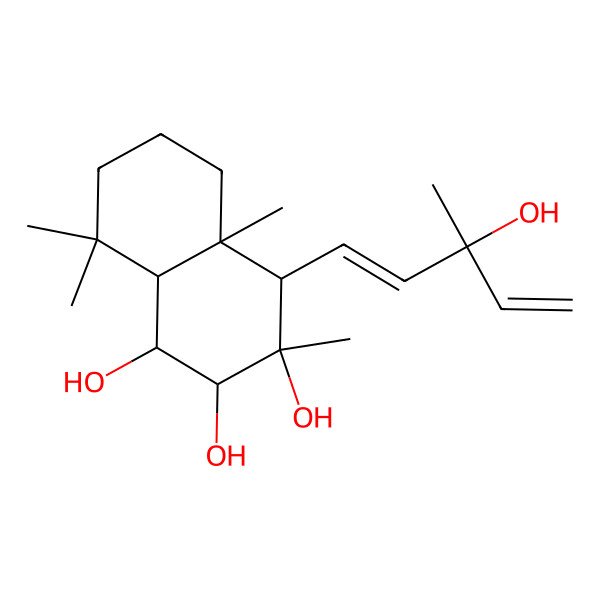 2D Structure of (1R,2S,3S,4R,4aR,8aS)-4-[(1E,3S)-3-hydroxy-3-methylpenta-1,4-dienyl]-3,4a,8,8-tetramethyl-2,4,5,6,7,8a-hexahydro-1H-naphthalene-1,2,3-triol