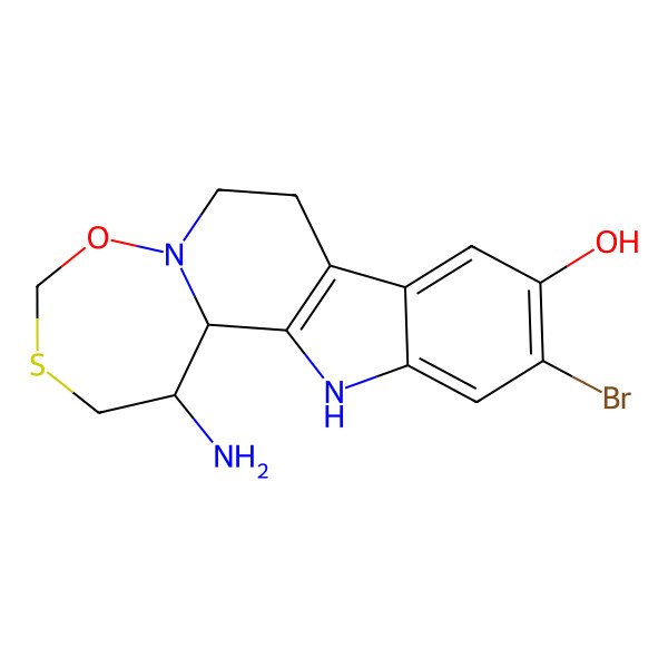 2D Structure of 3-Amino-15-bromo-7-oxa-5-thia-8,18-diazatetracyclo[9.7.0.02,8.012,17]octadeca-1(11),12,14,16-tetraen-14-ol