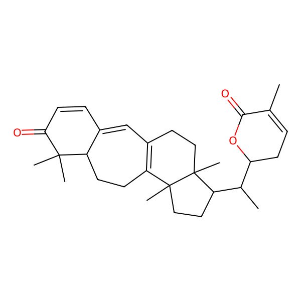2D Structure of 5-Methyl-2-[1-(7,7,12,16-tetramethyl-6-oxo-15-tetracyclo[9.7.0.03,8.012,16]octadeca-1(11),2,4-trienyl)ethyl]-2,3-dihydropyran-6-one
