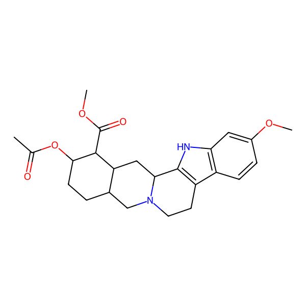 2D Structure of methyl (1S,15R,18S,19S,20R)-18-acetyloxy-6-methoxy-1,3,11,12,14,15,16,17,18,19,20,21-dodecahydroyohimban-19-carboxylate