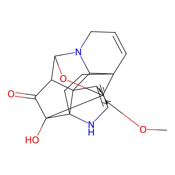 2D Structure of (1S,2S,4S,5S,7S,12S,15R,23S)-4-hydroxy-18-methoxy-6-oxa-8,16-diazaoctacyclo[10.10.1.01,15.02,7.04,15.05,12.08,23.017,22]tricosa-10,17(22),18,20-tetraen-3-one