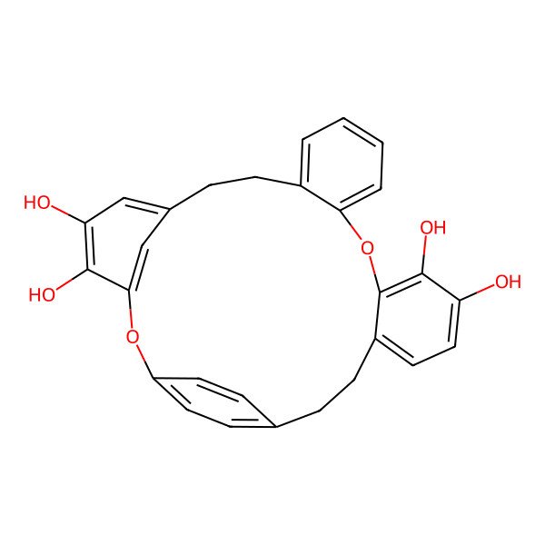 2D Structure of 2,16-Dioxapentacyclo[23.2.2.13,7.010,15.017,22]triaconta-1(27),3(30),4,6,10,12,14,17(22),18,20,25,28-dodecaene-4,5,18,19-tetrol