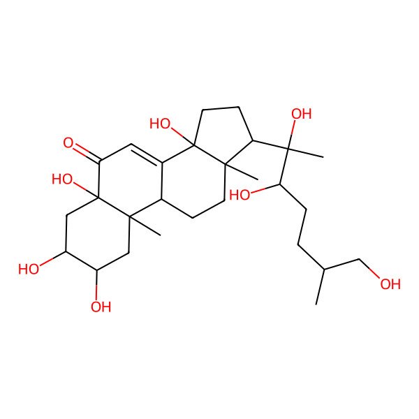 2D Structure of (2S,3R,5S,9R,10R,13R,14S,17S)-2,3,5,14-tetrahydroxy-10,13-dimethyl-17-[(2R,3R,6R)-2,3,7-trihydroxy-6-methylheptan-2-yl]-1,2,3,4,9,11,12,15,16,17-decahydrocyclopenta[a]phenanthren-6-one