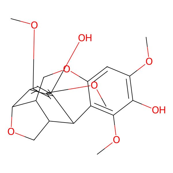 2D Structure of 7,9,13,15-Tetramethoxy-4,19-dioxapentacyclo[9.9.0.02,18.05,10.012,17]icosa-5,7,9,12,14,16-hexaene-8,14-diol