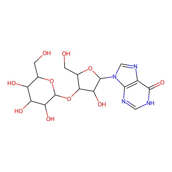 2D Structure of 9-[3-hydroxy-5-(hydroxymethyl)-4-[3,4,5-trihydroxy-6-(hydroxymethyl)oxan-2-yl]oxyoxolan-2-yl]-1H-purin-6-one
