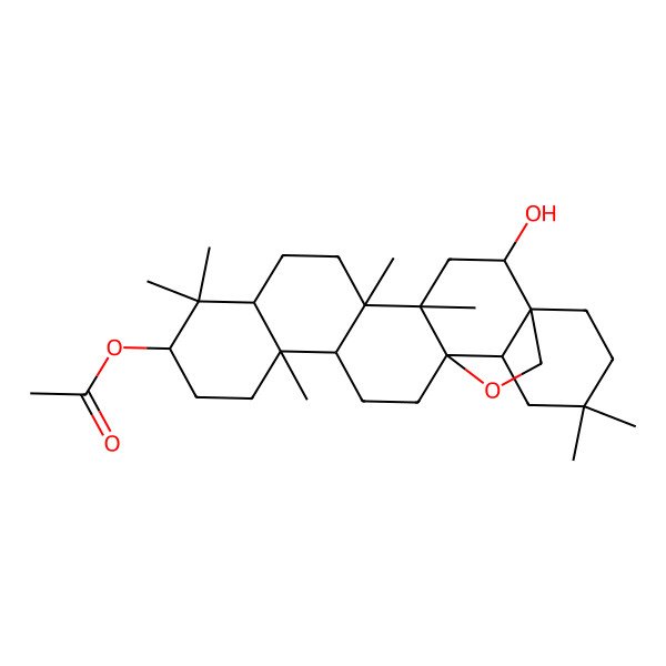 2D Structure of (2-Hydroxy-4,5,9,9,13,20,20-heptamethyl-24-oxahexacyclo[15.5.2.01,18.04,17.05,14.08,13]tetracosan-10-yl) acetate