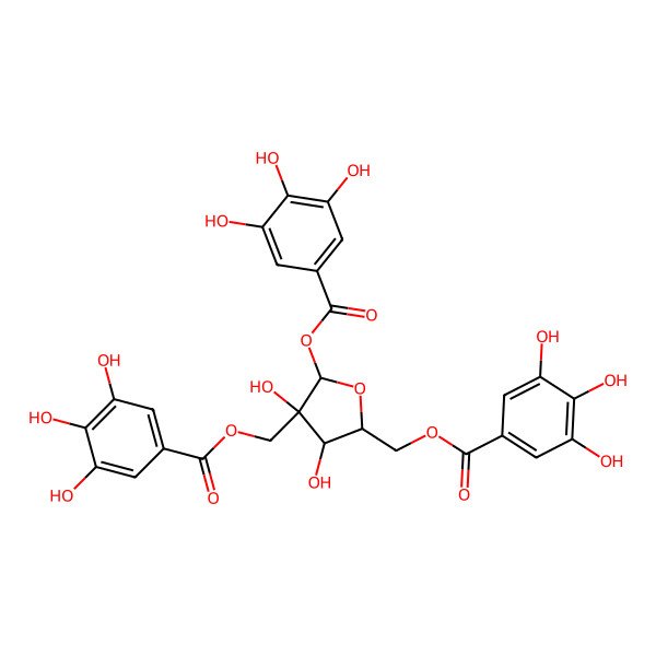 2D Structure of [(2R,3R,4R,5S)-3,4-dihydroxy-5-(3,4,5-trihydroxybenzoyl)oxy-4-[(3,4,5-trihydroxybenzoyl)oxymethyl]oxolan-2-yl]methyl 3,4,5-trihydroxybenzoate