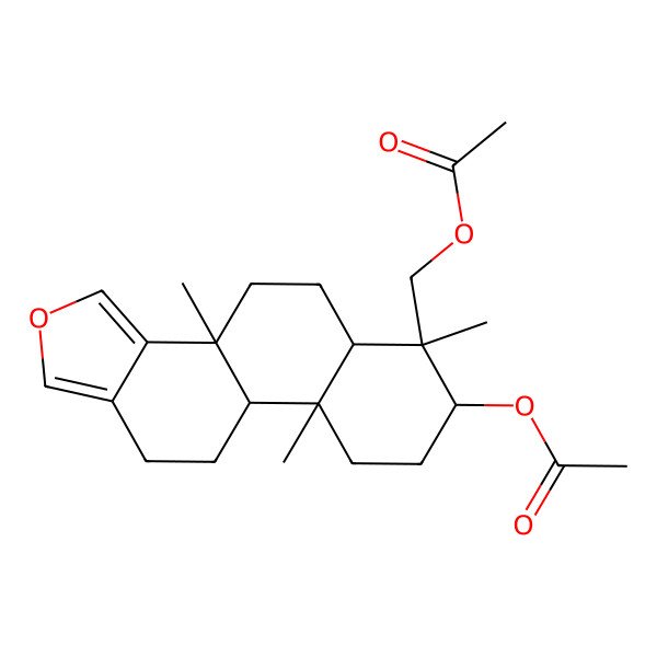 2D Structure of [(3bR,5aR,6S,7S,9aR,9bR)-7-acetyloxy-3b,6,9a-trimethyl-5,5a,7,8,9,9b,10,11-octahydro-4H-naphtho[2,1-e][2]benzofuran-6-yl]methyl acetate