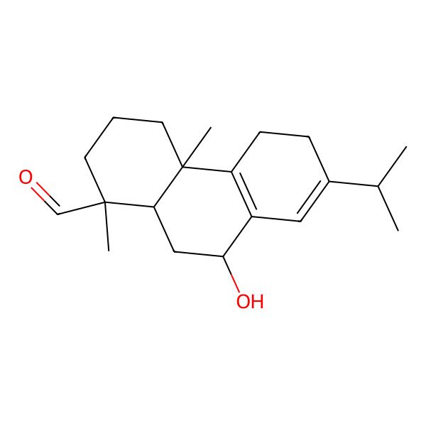 2D Structure of (1S,4aS,9R,10aR)-9-hydroxy-1,4a-dimethyl-7-propan-2-yl-2,3,4,5,6,9,10,10a-octahydrophenanthrene-1-carbaldehyde 2D Structure of (1S,4aS,9R,10aR)-9-hydroxy-1,4a-dimethyl-7-propan-2-yl-2,3,4,5,6,9,10,10a-octahydrophenanthrene-1-carbaldehyde