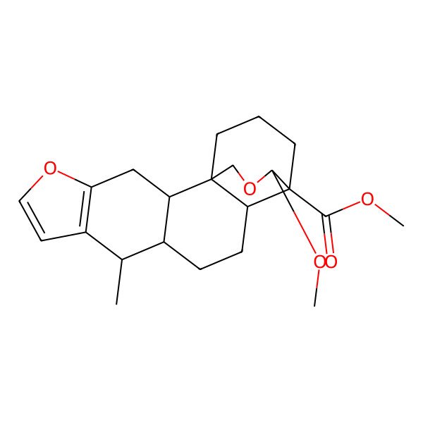 2D Structure of Methyl 15-methoxy-9-methyl-5,16-dioxapentacyclo[12.3.3.01,13.02,10.04,8]icosa-4(8),6-diene-14-carboxylate