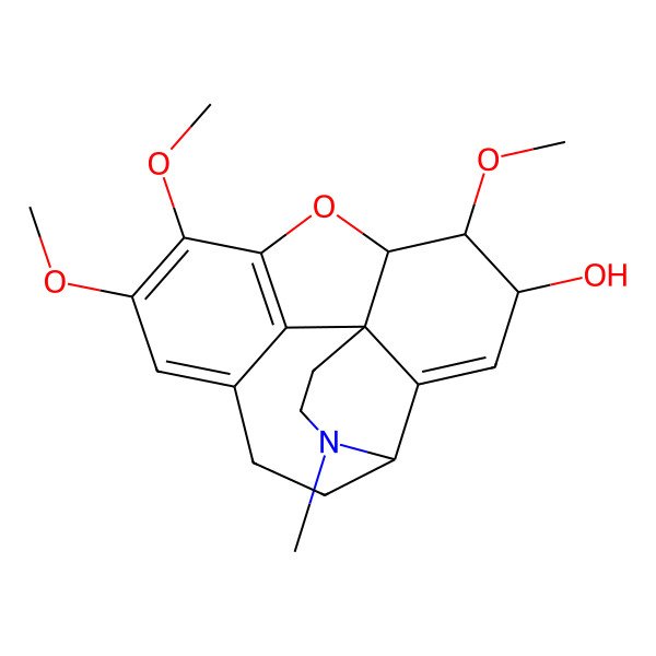 2D Structure of (1R,4S,5S,6S,15S)-5,9,10-trimethoxy-16-methyl-7-oxa-16-azapentacyclo[10.6.1.01,6.02,15.08,19]nonadeca-2,8(19),9,11-tetraen-4-ol
