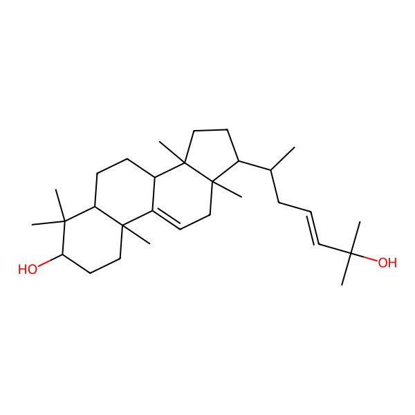 2D Structure of 17-(6-hydroxy-6-methylhept-4-en-2-yl)-4,4,10,13,14-pentamethyl-2,3,5,6,7,8,12,15,16,17-decahydro-1H-cyclopenta[a]phenanthren-3-ol