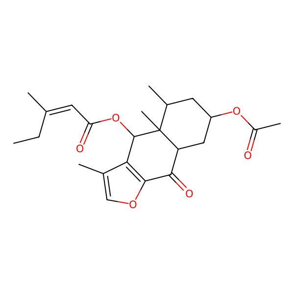 2D Structure of [(4S,4aR,5S,7S,8aR)-7-acetyloxy-3,4a,5-trimethyl-9-oxo-4,5,6,7,8,8a-hexahydrobenzo[f][1]benzofuran-4-yl] (E)-3-methylpent-2-enoate
