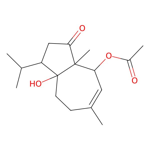 2D Structure of [(1R,3aR,4R,8aS)-8a-hydroxy-3a,6-dimethyl-3-oxo-1-propan-2-yl-2,4,7,8-tetrahydro-1H-azulen-4-yl] acetate