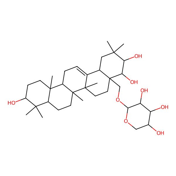 2D Structure of 2-[(3,4,10-Trihydroxy-2,2,6a,6b,9,9,12a-heptamethyl-1,3,4,5,6,6a,7,8,8a,10,11,12,13,14b-tetradecahydropicen-4a-yl)methoxy]oxane-3,4,5-triol