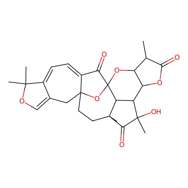 2D Structure of (1S,3R,4S,7R,8R,9R,11S,14S,26S)-9-hydroxy-4,9,11,19,19-pentamethyl-2,6,18,25-tetraoxaheptacyclo[12.10.1.11,8.03,7.014,23.016,20.011,26]hexacosa-16,20,22-triene-5,10,24-trione