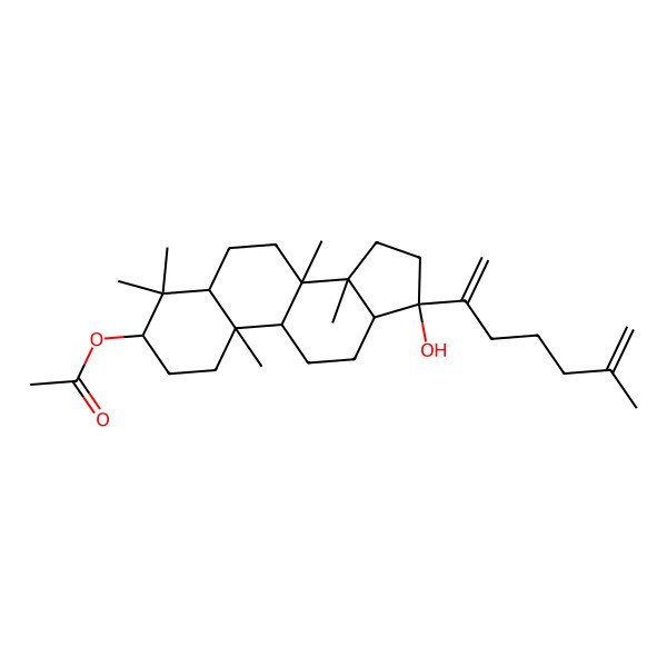 2D Structure of [(3S,5R,8R,9R,10R,13S,14R,17R)-17-hydroxy-4,4,8,10,14-pentamethyl-17-(6-methylhepta-1,6-dien-2-yl)-1,2,3,5,6,7,9,11,12,13,15,16-dodecahydrocyclopenta[a]phenanthren-3-yl] acetate
