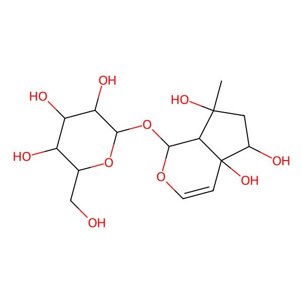 2D Structure of (1S,4aS,5S,7S,7aR)-1,4a,5,6,7,7a-Hexahydro-4a,5,7-trihydroxy-7-methylcyclopenta[c]pyran-1-yl beta-D-glucopyranoside