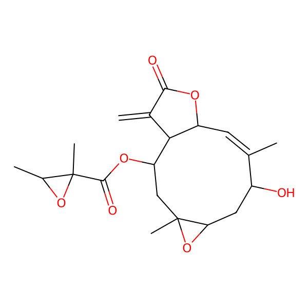 2D Structure of [(1R,2R,4R,6R,8S,9Z,11R)-8-hydroxy-4,9-dimethyl-14-methylidene-13-oxo-5,12-dioxatricyclo[9.3.0.04,6]tetradec-9-en-2-yl] (2R,3R)-2,3-dimethyloxirane-2-carboxylate