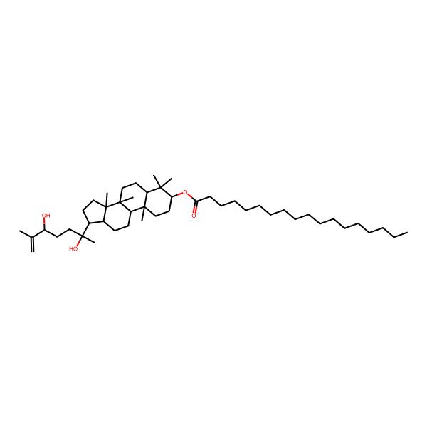 2D Structure of [17-(2,5-dihydroxy-6-methylhept-6-en-2-yl)-4,4,8,10,14-pentamethyl-2,3,5,6,7,9,11,12,13,15,16,17-dodecahydro-1H-cyclopenta[a]phenanthren-3-yl] octadecanoate