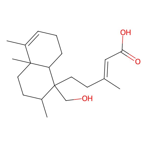 2D Structure of 5-[1-(Hydroxymethyl)-2,4a,5-trimethyl-2,3,4,7,8,8a-hexahydronaphthalen-1-yl]-3-methylpent-2-enoic acid