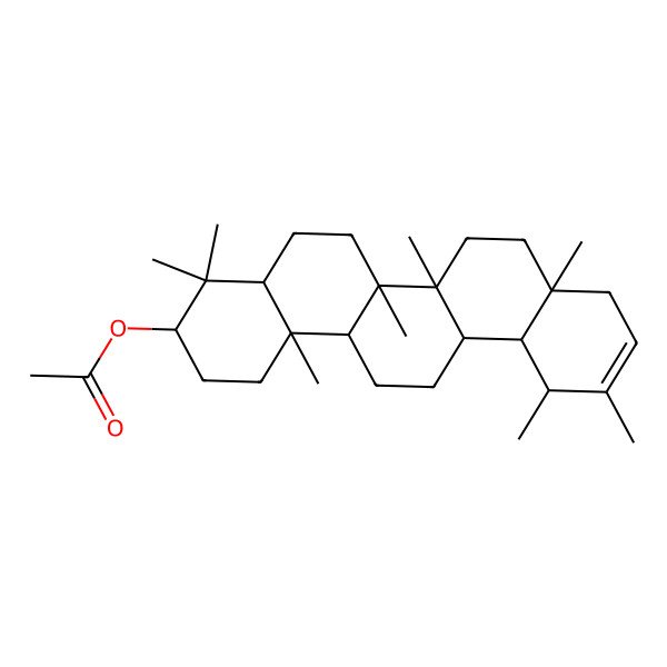 2D Structure of [(3S,4aS,6aR,6aR,6bR,8aS,12S,12aR,14aS,14bR)-4,4,6a,6b,8a,11,12,14b-octamethyl-2,3,4a,5,6,6a,7,8,9,12,12a,13,14,14a-tetradecahydro-1H-picen-3-yl] acetate