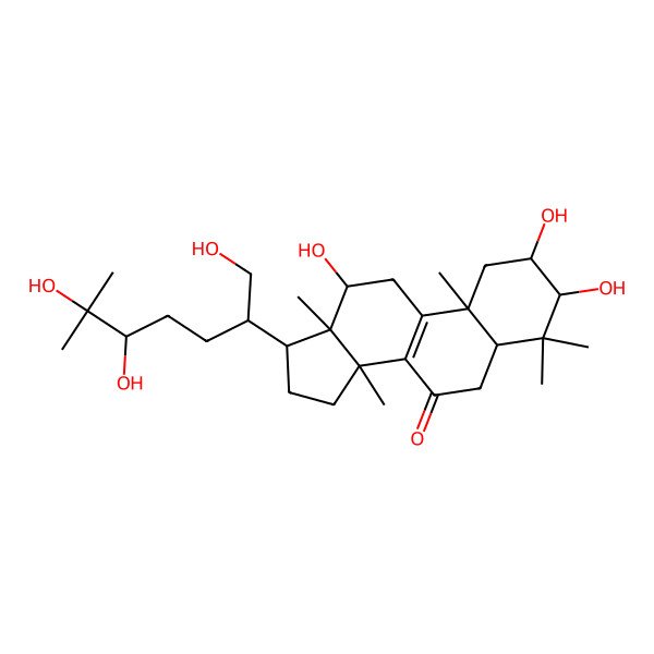 2D Structure of (2R,3R,5R,10S,12S,13R,14R,17R)-2,3,12-trihydroxy-4,4,10,13,14-pentamethyl-17-[(2R,5R)-1,5,6-trihydroxy-6-methylheptan-2-yl]-1,2,3,5,6,11,12,15,16,17-decahydrocyclopenta[a]phenanthren-7-one