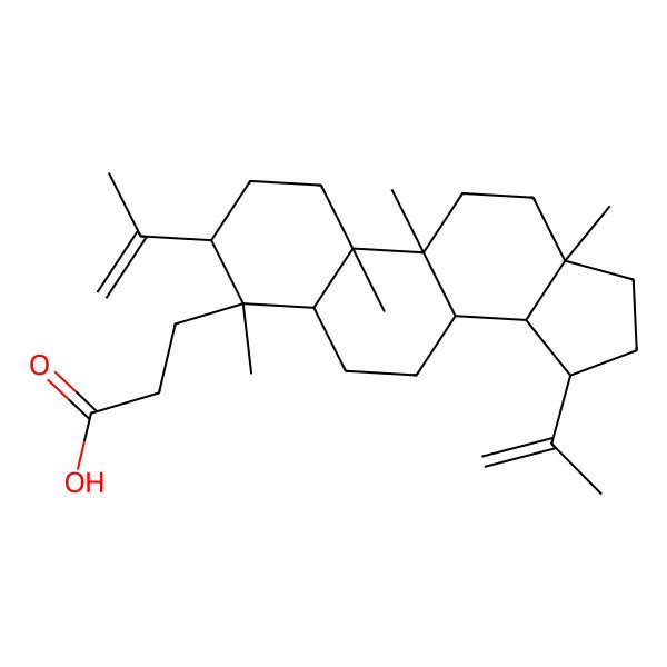 2D Structure of 3-[4,9,10,13-tetramethyl-3,15-bis(prop-1-en-2-yl)-2,3,5,6,7,8,11,12,14,15,16,17-dodecahydro-1H-cyclopenta[a]phenanthren-4-yl]propanoic acid