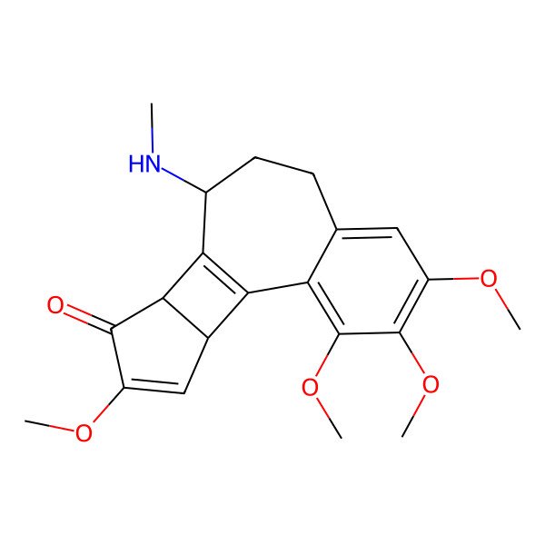 2D Structure of 3,4,5,14-Tetramethoxy-10-(methylamino)tetracyclo[9.5.0.02,7.012,16]hexadeca-1(11),2,4,6,14-pentaen-13-one