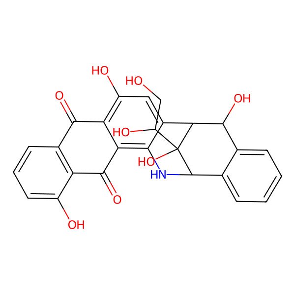 2D Structure of 25-(1,2-Dihydroxyethyl)-4,11,24,25-tetrahydroxy-16-azahexacyclo[15.7.1.02,15.05,14.07,12.018,23]pentacosa-2,4,7(12),8,10,14,18,20,22-nonaene-6,13-dione