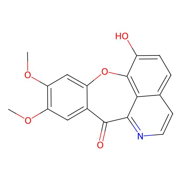 2D Structure of 17-Hydroxy-5,6-dimethoxy-2-oxa-11-azatetracyclo[8.7.1.03,8.014,18]octadeca-1(17),3,5,7,10,12,14(18),15-octaen-9-one