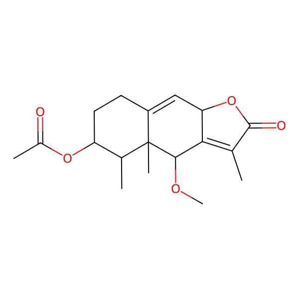 2D Structure of [(4S,4aR,5R,6S,9aR)-4-methoxy-3,4a,5-trimethyl-2-oxo-4,5,6,7,8,9a-hexahydrobenzo[f][1]benzofuran-6-yl] acetate